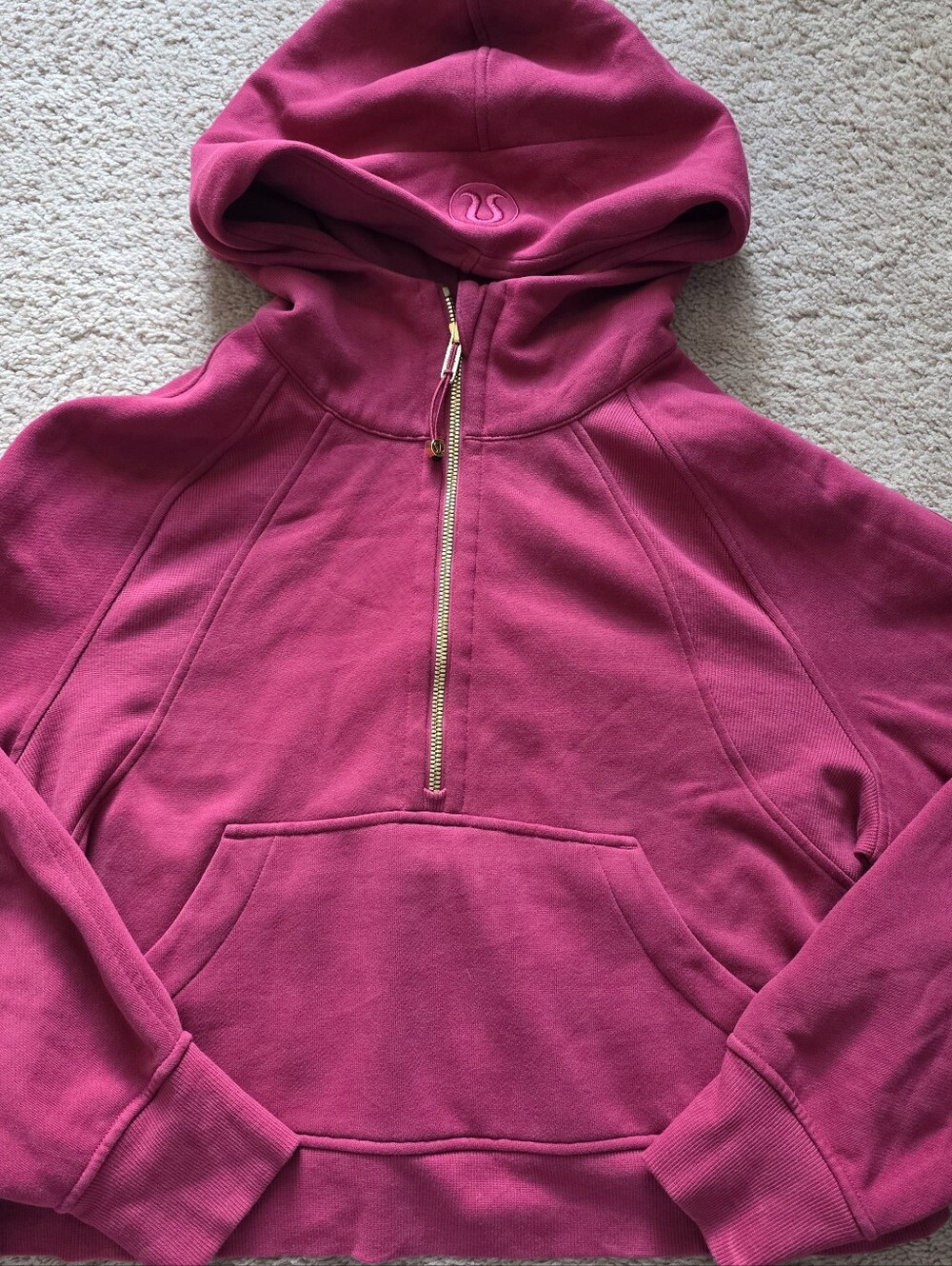 Lululemon Scuba Oversized Half Zip Hoodie – Magenta Smoke/Gold – XS/S